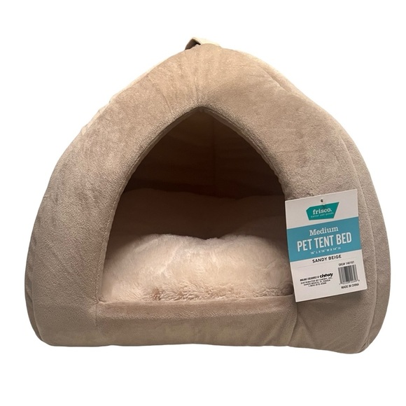 Frisco Pet Tent-Soft Bed for Medium Dog/Cat Comfy Beige Nwt - Picture 1 of 4